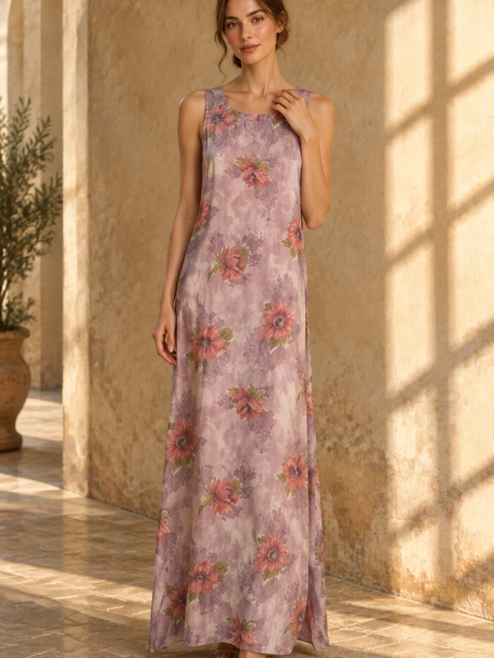 Studio Ease Vintage Floral Maxi Dress Womens 12 Fairy Whimsical Cottagecore Chic
